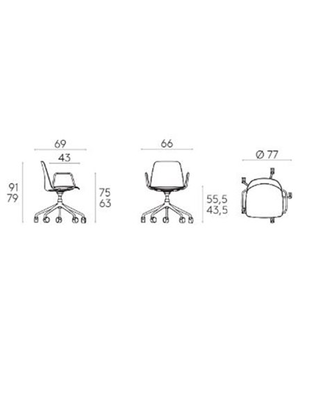 Outlet Silla Unnia tapizada (5 radios)