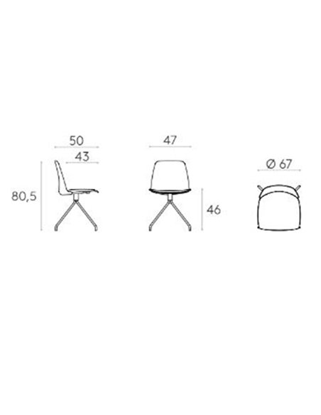 Outlet Silla Unnia blanca (4 radios)
