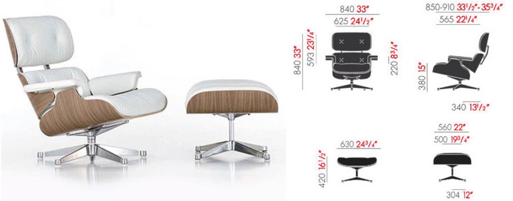 La Eames Lounge Chair evolucionó en tamaño y color. Ahora se puede adquirir en cuero blanco. Fotos:Vitra.